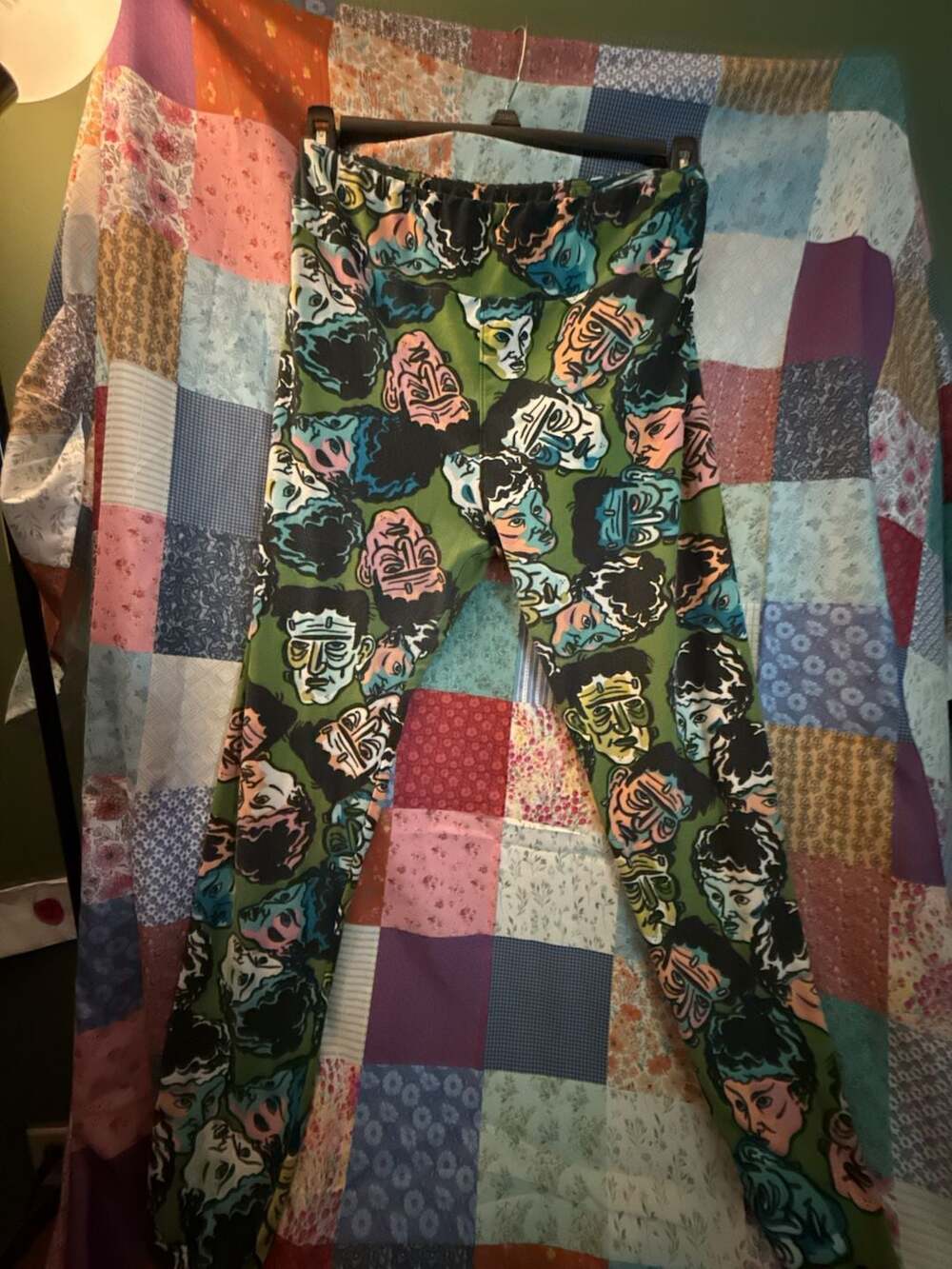 LuLaRoe Frankenstein Monster Heads Halloween Leggings Tall & Curvy